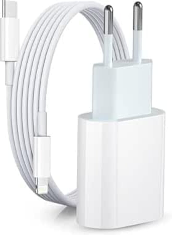 Dual Charger (25) - Watt,USB C with C to L Cable 1 White